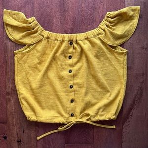 Madewell off the shoulder top - mustard yellow. Size S